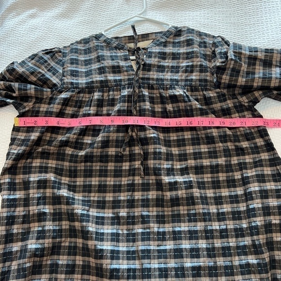 NWT BARBOUR Lorelie Seersucker Blouse in Praline Check Size 8 - Picture 6 of 14